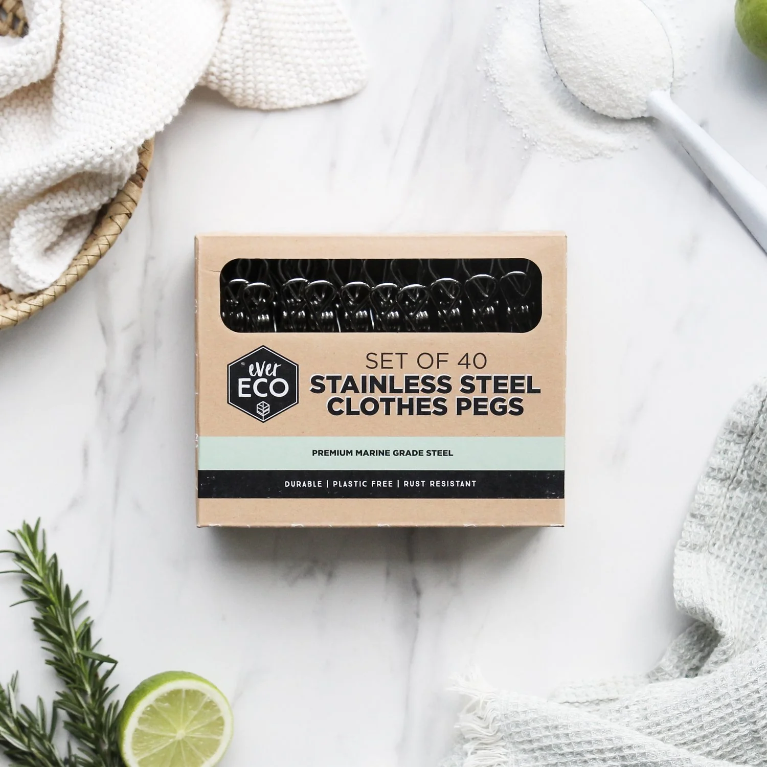 Ever Eco Stainless Steel Clothes Pegs - 40 pk - Image 3